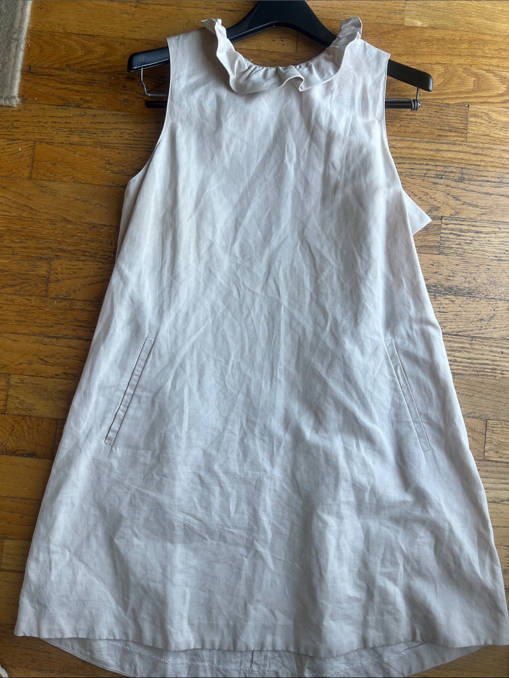 Tyler Böe Stella Shift Dress in Sand / Pockets & bow / Size Large - Picture 7 of 12